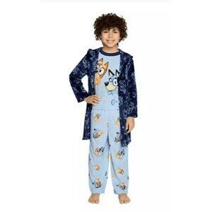 Bluey Boys 3 Piece Robe & Pajama Set Size 2T -NWT